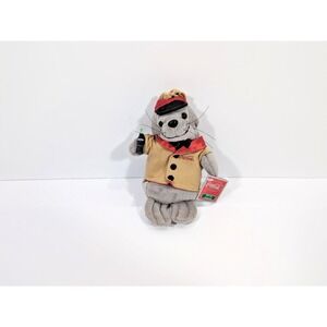 Coca-Cola Seal Christmas Decoration 1997 Coat Hat Bean Bag Plush With Tag 8"